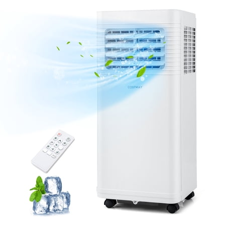 9000 BTU Portable Air Conditioner, 3-in-1 AC with Fan & Dehumidifier, Cools 250-300 Sq.Ft, Remote Control & 24H Timer