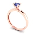 thumbnail image 2 of 0.5 ct Round Cut Simulated Tanzanite Solitaire Engagement Ring for Women in 18K Rose Gold, 2 of 5