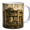 Ceramic Mug, variant on Lotusprint LLC Personalized Owl Library Bookshelf 2D Print Flat Ceramic Mug, Custom Name Gift For Book Lovers , White