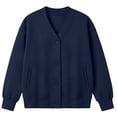 thumbnail image 6 of SUNBS V‑Neck Button Sweatshirts Cardigan for Women Fall Jacket Oversized Casual Clothes with Pockets, 6 of 9