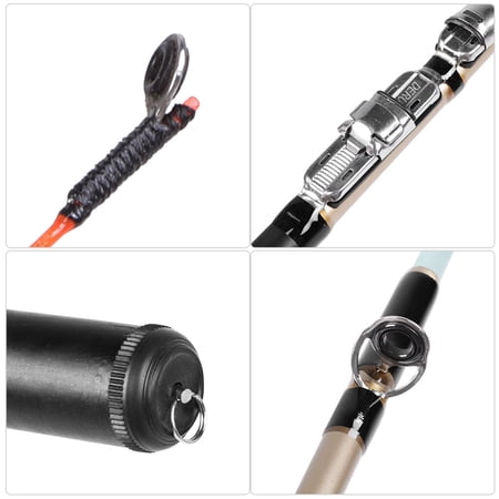 Elowen Spinning Fishing RodTelescopic Spinning Fishing Rod Travel Fishing Rod Collapsible Fishing Rod Fiberglass Sensitive Tip Comfortable Grip Metal Guide with Rod Bag for Freshwater Ice Fishing