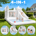 thumbnail image 4 of 14ft Inflatable Water Slide & Bounce House with Ball Pit and Blower, White Oxford Outdoor Playhouse for Kids, 4 of 9