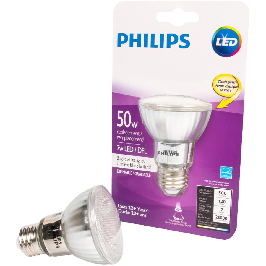 7W PAR20 Medium Base Bright White Dimmable LED Light Bulb Walmart Canada