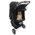 thumbnail image 3 of PRZL Foldable Pet Stroller for Cats and Dogs 3 Wheels Carrier Strolling Cart with Weather Cover, Storage Basket + Cup Holder 3-Wheel Pet Stroller, 3 of 11