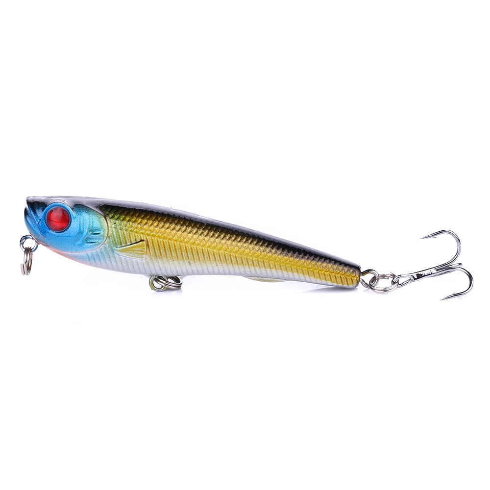 HENGJIA 9PCS Fishing Lures, Pencil Plopper Fishing Lures for Bass Perch, Topwater Fishing Lures with Floating Minnow Pencil Popper Bass Bait for Freshwater or Saltwater