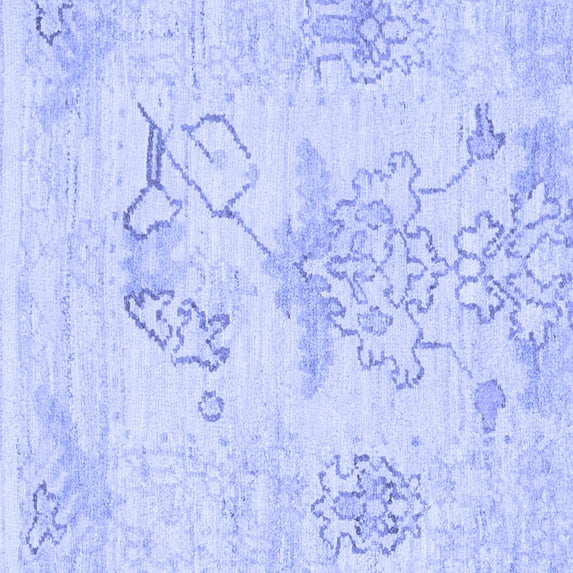 Ahgly Company Indoor Square Abstract Blue Modern Area Rugs, 6' Square