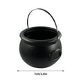 thumbnail image 3 of Lilixerw Halloween Plastic Witch Cauldron,Black Witch Pot Candy Bowl,Witch Candy Bucket for Halloween,Party Supplies,2.8 inch, 3 of 9