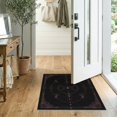 thumbnail image 2 of ODIKA 2'x3' Washable Throw Rug Black Gold Rose Celestial Design Intricate Lunar Motif with Ornate Borders for Hallway, Study Room, Non-Slip Low Profile, Flatwoven, 2 of 7