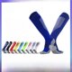 thumbnail image 1 of Calcetines de fútbol para niños con patrón de color y parte inferior de toalla, calcetines de fútbol antideslizantes hasta la rodilla para adultos, calcetines deportivos de rayas de tubo, 1 of 2