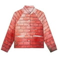 thumbnail image 4 of Jackets for Women Winter Coat Jackets Flannel Stand Collar Jacket(Red Brick Stone Wall Grass,Size:S-4XL), 4 of 7