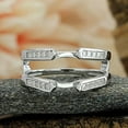 thumbnail image 3 of Gems Jewels 2.50 Ct Princess Cut White Diamond Wedding Engagement Enhancer Guard Wrap Ring 925 Sterling Silver 14K White Gold Plated For Women's -6, 3 of 3
