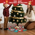 thumbnail image 5 of 30 Inch Christmas Tree Skirt – Velvet Plush Tree Mat, Soft Thickened Polyester with Red Ties, Single-Sided Printing, Available in 30in/36in/48in, Perfect for Holiday Xmas Tree Decoration, 5 of 7