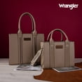 thumbnail image 6 of Wrangler Medium Tote Bag for Women Designer Satchel Handbags Top-handle Purses with Strap, Natural-Khaki, 6 of 7