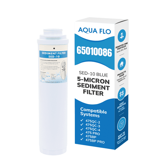 Aqua Flo SED-10 5-Micron Sediment Filter Cartridge, Stage 1 Quick-Change Twist-Lock for 475 Q-Series & 475 BP Systems, 900 Gal
