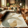 thumbnail image 2 of Ambesonne Modern Boho Decorative Rug Carpet, Abstract Geometry Swirl, 2' 5" x 5', Tan Beige Grey Teal, 2 of 5