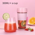 thumbnail image 3 of Licuadora de taza exprimidora portátil para batidos y batidos 300ML máquina mezcladora de frutas taza desmontable USB, 3 of 8