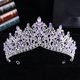 thumbnail image 2 of Zhuge Tiara de boda para novia, diadema de princesa, corona nupcial, joyería para el cabello con diamantes de imitación de cristal, decoración para novia, cumpleaños, graduación, boda (verde), 2 of 4