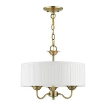 41773-01-Livex Lighting-Edinburgh - 3 Light Pendant In Transitional Style-14 Inches Tall and 16 Inches Wide-Antique Brass Finish    -Traditional