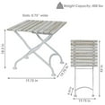 thumbnail image 4 of Sunnydaze European Chestnut Wood Folding Square Side Table - Small Indoor/Outdoor Table - Ideal for Patio, Balcony or Living Spaces - 20-Inch Square - White, 4 of 9