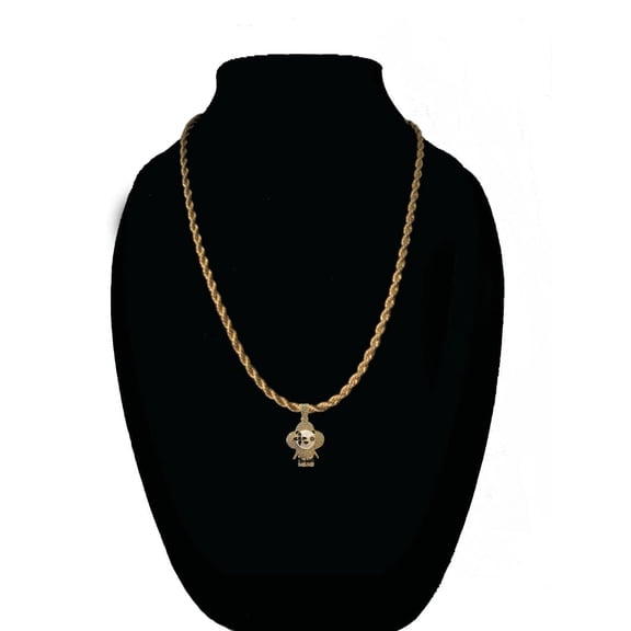 14k Bonded Gold Necklace with Panda Bear Pendent, Best Christmas Unisex Gift for Women, Men Mother, Father, Girlfriend, Boyfriend, Her, Him, Rope Chain with Charm by Artisan Jeweler