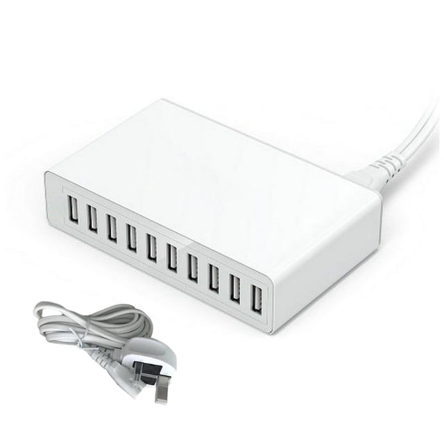 Injueey 1 Juego de cargador USB, cabezas de cargador portátiles profesionales simples de alta eficiencia, útil herramienta de carga Teléfono y Comunicación blanco UK Plog