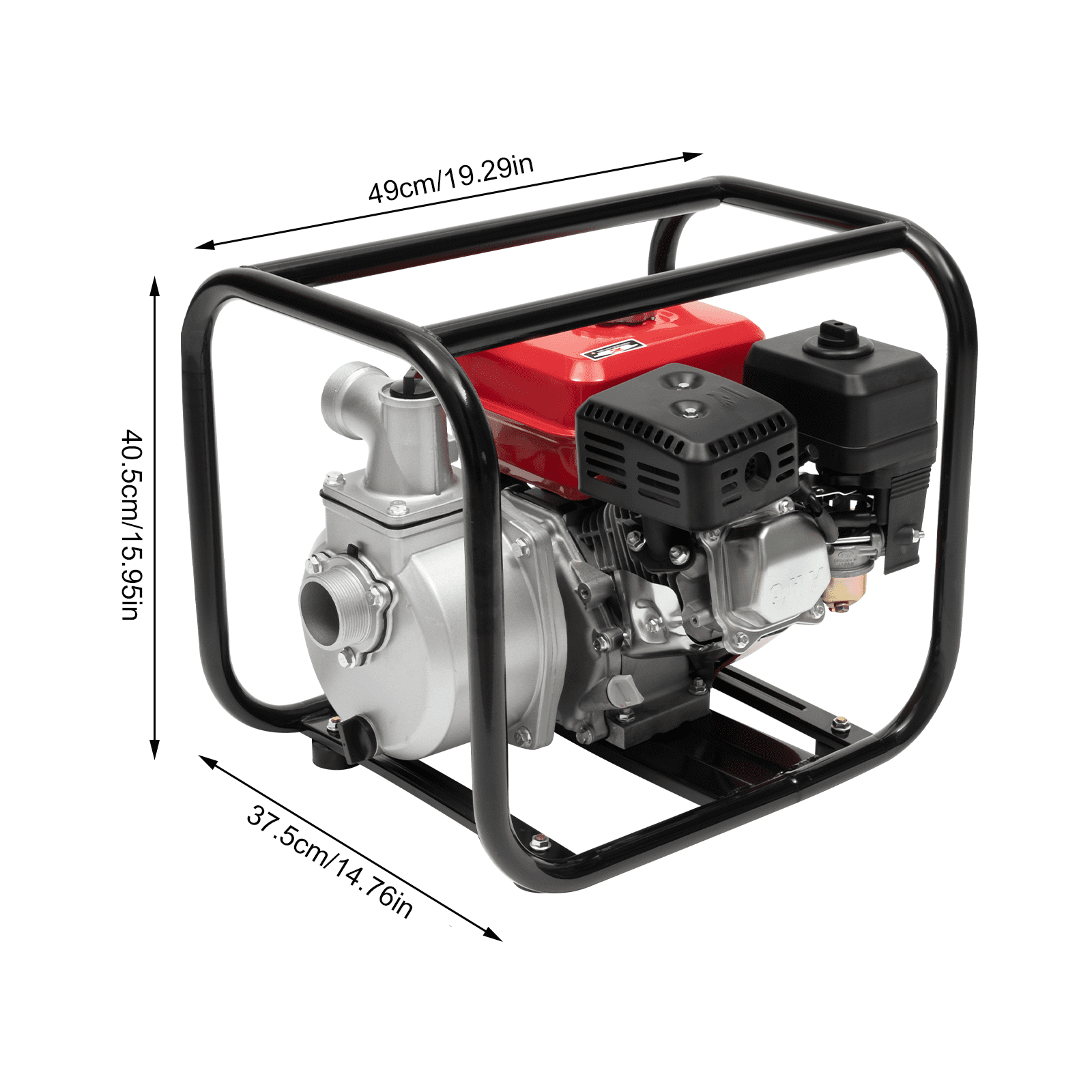 212CC 2" Gas Powered Portable Semi-Trash Water Pump Gasoline Water Pump 7.5 HP 170F-7.5HP