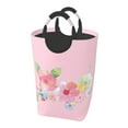thumbnail image 2 of Waterproof Collapsible Laundry Hamper, Pink Spring Flowers Aluminum Handle Laundry Bag, 50L, 2 of 6