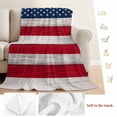 thumbnail image 5 of Wooden American Flag Blanket Soft Cozy Warm Throw Blanket for Couch, Plush Fuzzy Flannel Fleece Blankets for Sofa, Independence Day Star Striped Flag Bed Blankets Lightweight Gifts for Women, 40"x60", 5 of 9
