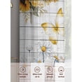 thumbnail image 6 of Farmhouse Sunflower Sheer Curtains 63 Inch Length 2 Panels Set Window Treatments, Vintage Daisy Butterflies Gray Wood Rod Pocket Semi Curtains for Living Room/Bedroom/Kitchen Décor, 104"W x 63"L, 6 of 7