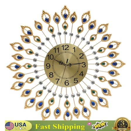 SHZICMY 26.4'' Modern 3D Large Wall Clock Metal Watch Art Design Home Living Room Decor