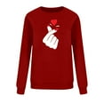 thumbnail image 4 of Ounisa Long Sleeve Shirts for Women Crewneck Valentine's Day T Shirts Love Heart Printed Tee Tops Fashionable Pullover Tops, 4 of 6