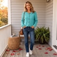 thumbnail image 5 of Cardigan for Women Button up Open Front Cardigan Fall Knit Sweaters Long Sleeve Plus Size Tops Fashion Clothing, 5 of 6
