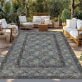 thumbnail image 2 of Blue Boho Outdoor Rug for Patio/Deck/Porch, Non-Slip Large Area Rug 5 x 8 Ft, Vintage Ethnic Tribe Abstract Art Floral Indoor Outdoor Rugs Washable Area Rugs, Reversible Camping Rug Carpet Runner, 2 of 8
