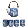 thumbnail image 3 of China Winter Lucky Bamboo Design Porcelain Blue 20oz Tea Pot and 4 Cups Set, 3 of 7