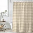 thumbnail image 4 of Cream Plaid Bathroom Shower Curtains with 12 Hooks Polyester Waterproof Shower Curtain for Stalls and Bathtubs Gingham Checked Minimalist Modern Decorative Bathroom Privacy Curtain 72x84 Inches, 4 of 9