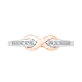 thumbnail image 2 of DGOLD Sterling Silver and 10kt Rose Gold Round White Diamond Infinity Ring (1/10 cttw), 2 of 3