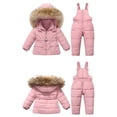 thumbnail image 4 of Ruyang Toddler Boys Girls Ski Suits Fleece Lined Hooded Jacket 2 Piece Ski Outfit Ski Outwear with Pants Waterproof Snowsuit, 4 of 7