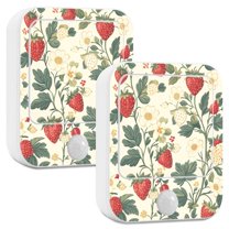 Yayeee 2-Pack Plug in LED Night Lights with Light Sensors Motion Detectors, Small Strawberry Pattern
