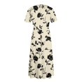 thumbnail image 5 of LWavelet Women's Plus Size Bohemian Patchwork Maxi Dress Short Sleeve Tie Waist Casual Ethnic Dress with Pockets Green 5XL, 5 of 7