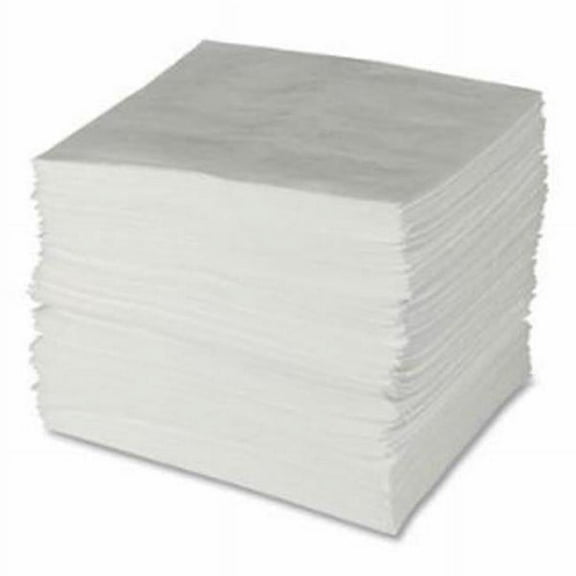 Brady Sorbent Pad, 24 gal, 15 in x 19 in, Oil, White, Polypropylene ENV500