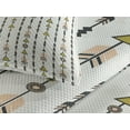 thumbnail image 3 of Ambesonne Arrow Quilted Coverlet 3 Pcs, Boho Retro Style, King Size, Black Pink Green, 3 of 4
