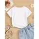 thumbnail image 2 of Labour quot; Spring Edition Girls' Cute Cartoon Fun Letter T-Shirt - Casual Crew Neck Short Sleeve Knit Top with "EVERY IS A LABOR quot; Print, Perfect Gift for Holidays and Special Occasions, 2 of 6
