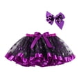 thumbnail image 2 of Zylarhe Girls Halloween Party Dance Ballet Tulle Skirt with Bow Hairpin Set for Kids Black 5-8 Years, 2 of 6
