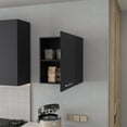 thumbnail image 3 of So-Hi Melamine Wall Cabinet One Door, Black Compact Kitchen Storage, 3 of 8