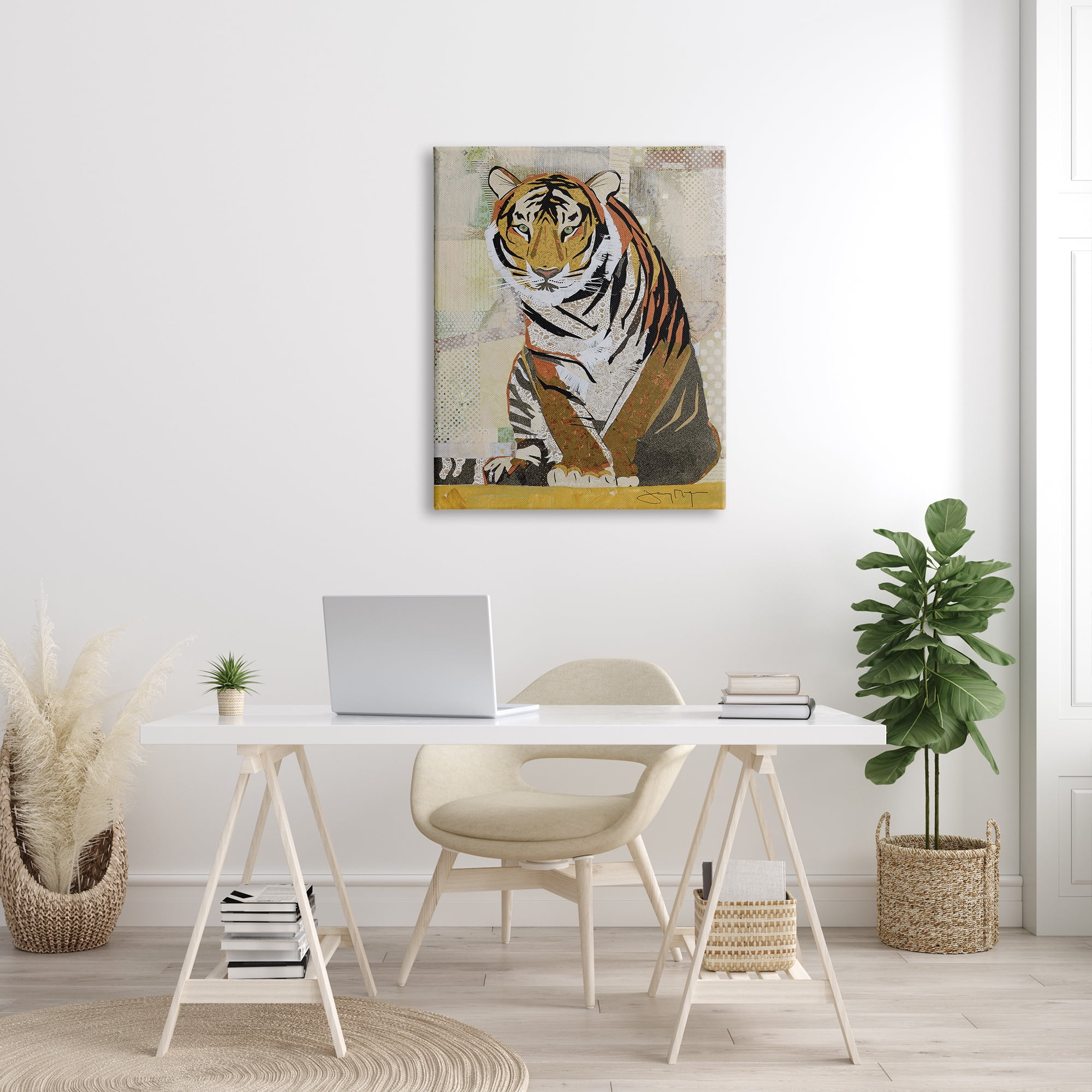 Stupell Industries Resting Jungle Tiger over Abstract Patterns, 30 x 40, Designed by Jenny McGee