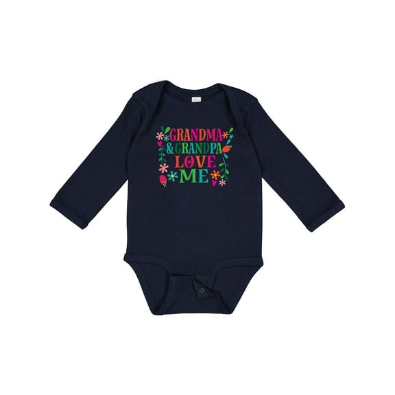 Inktastic Grandma Grandpa Love Me Girls Girls Long Sleeve Baby Bodysuit