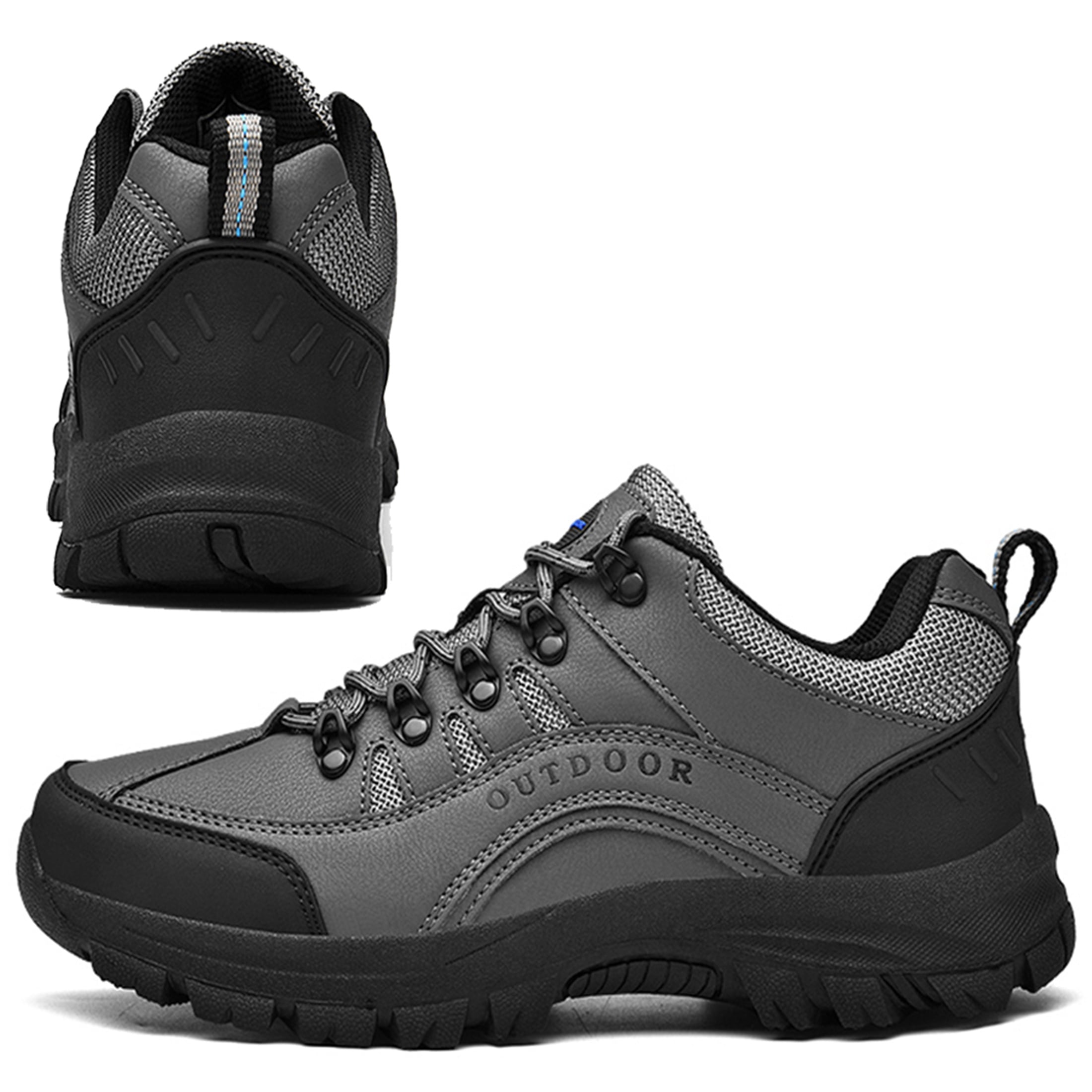 LASUDRAA Men's Hiking Shoes Waterproof Non-Slip Low-Up Sport Shoes Comfortable Outdoor Sneakers