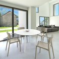 thumbnail image 2 of Lisa Round Dining Set with 47 inch White Table and Taupe Armcairs, 2 of 5