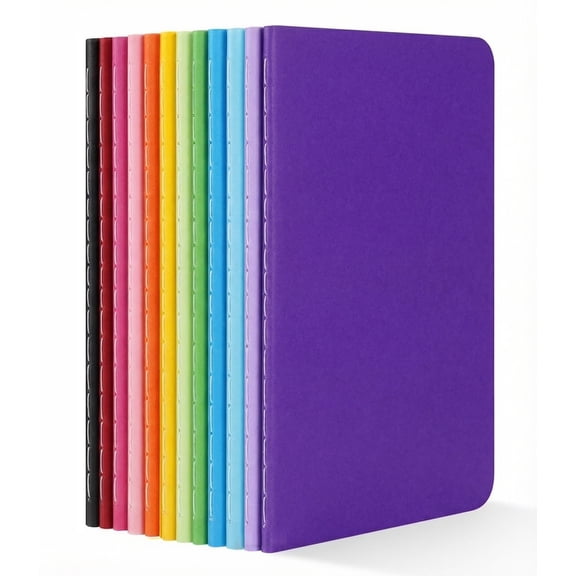 Slaprin 12 Pack Small Notebooks , 3.54'' x 5.51'' Bleed-Proof 60 Lined Pages Pocket Notebooks with 12 Colors for Classroom, Travel, Business, Office