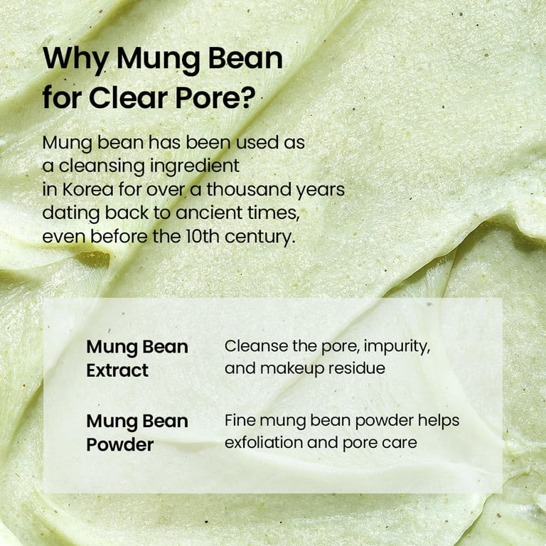 beplain Mung Bean Cleanser Deep Pore Facial Wash 2.7oz Fragrance-Free Non-Comedogenic Korean Skincare for Sensitive Skin pH-Balanced Foam Makeup Organizers